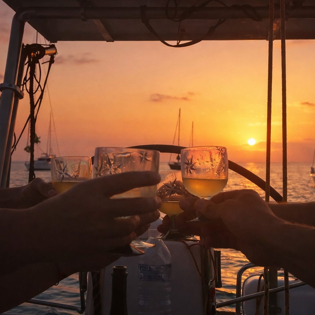 Sunset Sailing: People celebrating