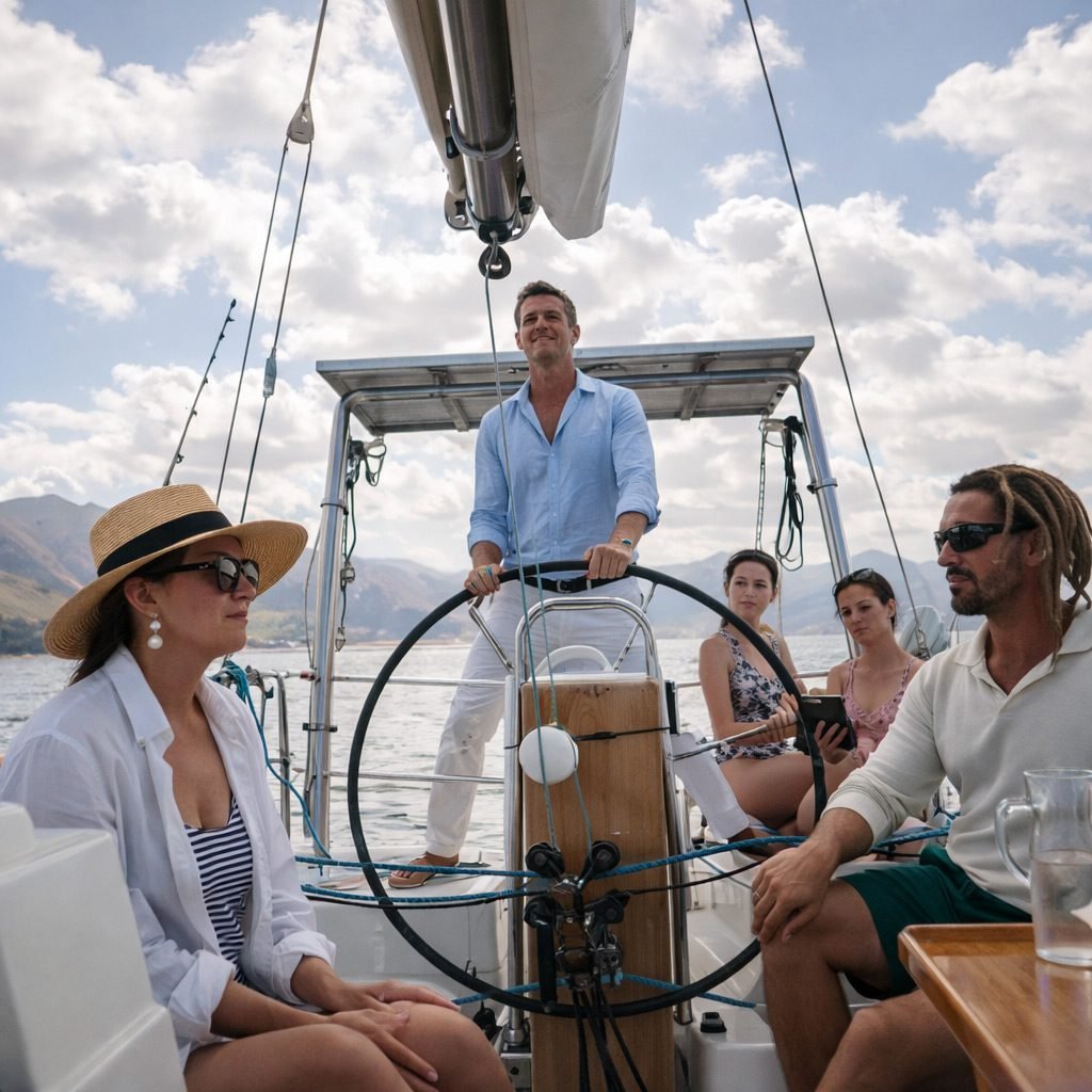 sailing essentials: a group of people sailing