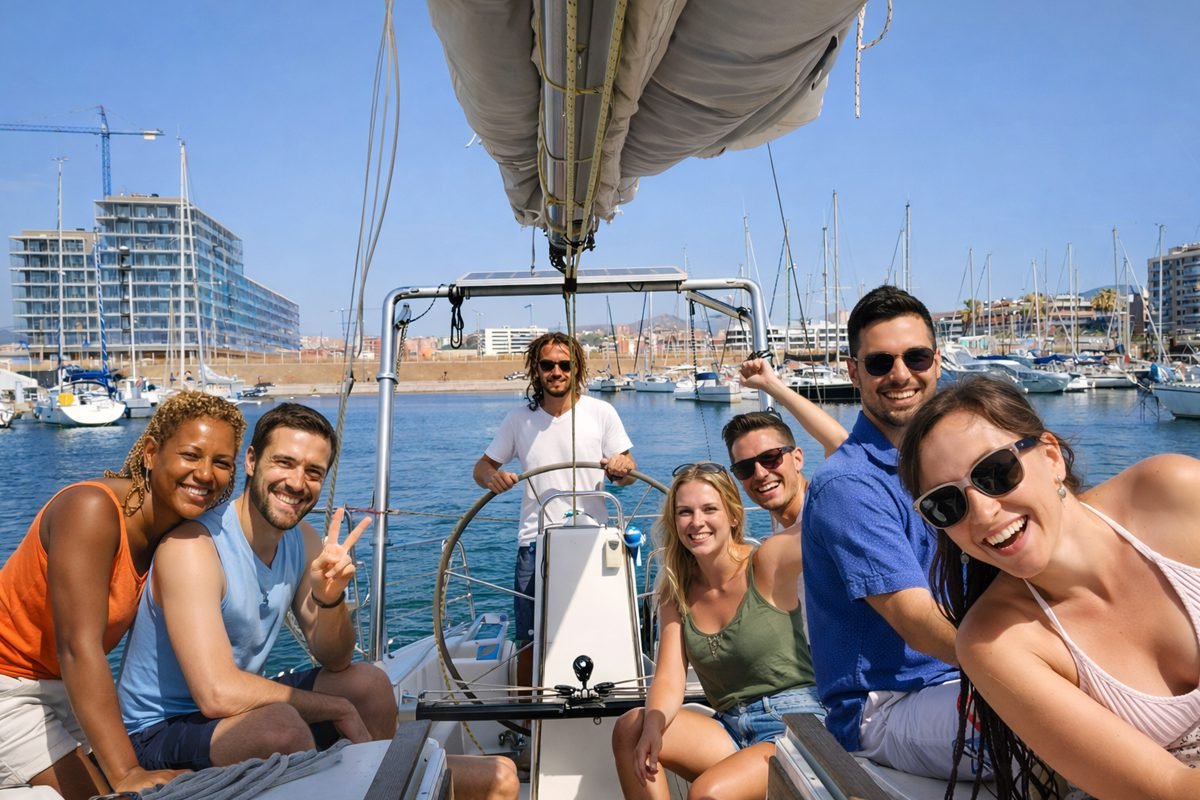 Friends enjoying a day on the dock